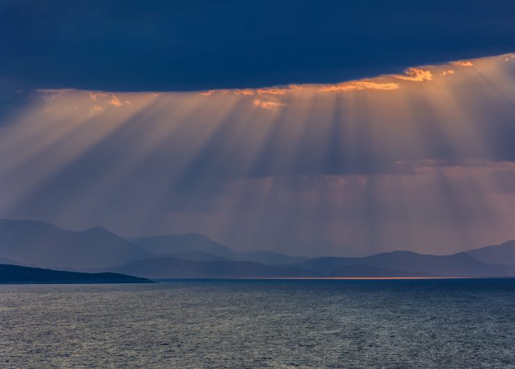 sunrise in Ionian Islands. Lefkada island Greece